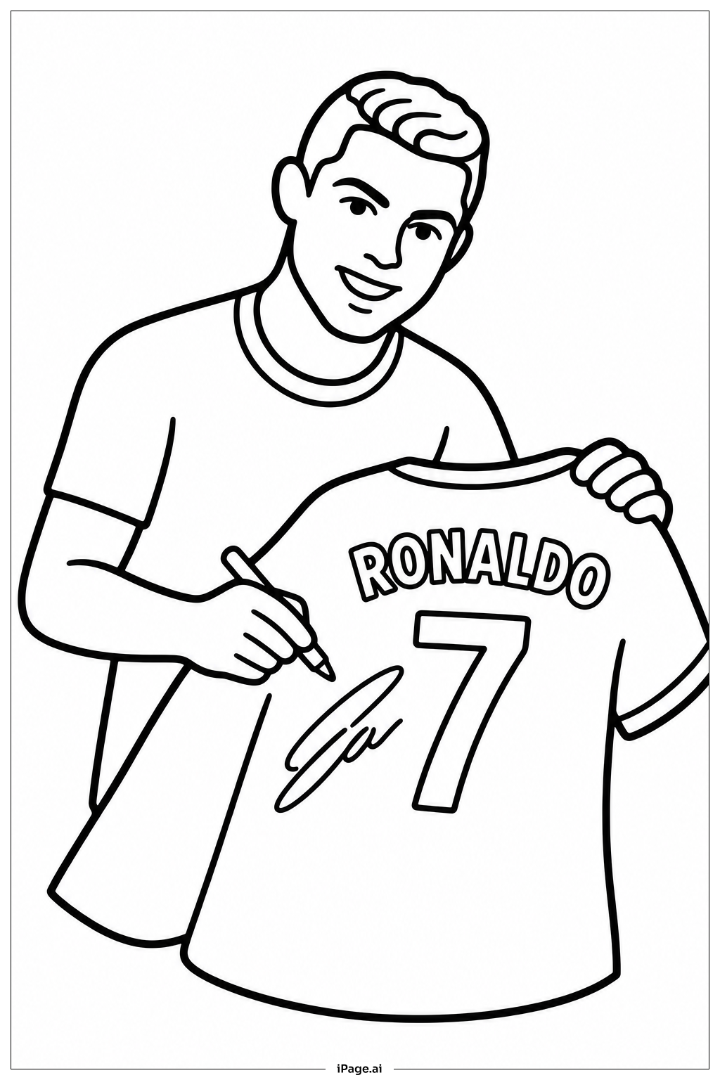 Cristiano Ronaldo Signing Autographs Coloring Page