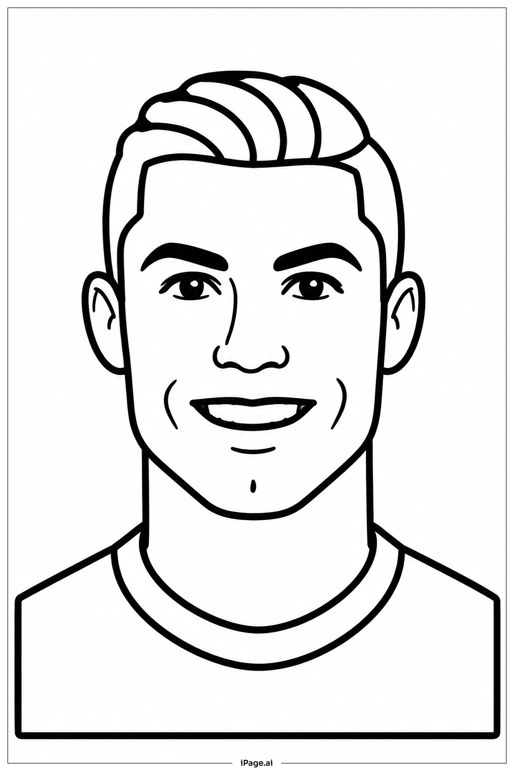Cristiano Ronaldo Smiling Portrait Coloring Page