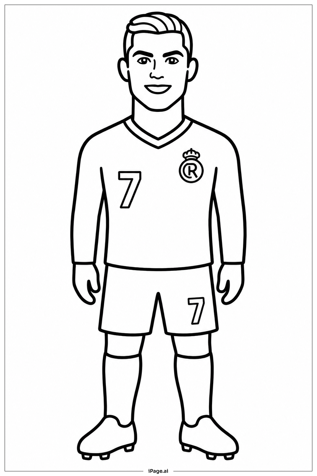 Cristiano Ronaldo Standing Calm Coloring Page