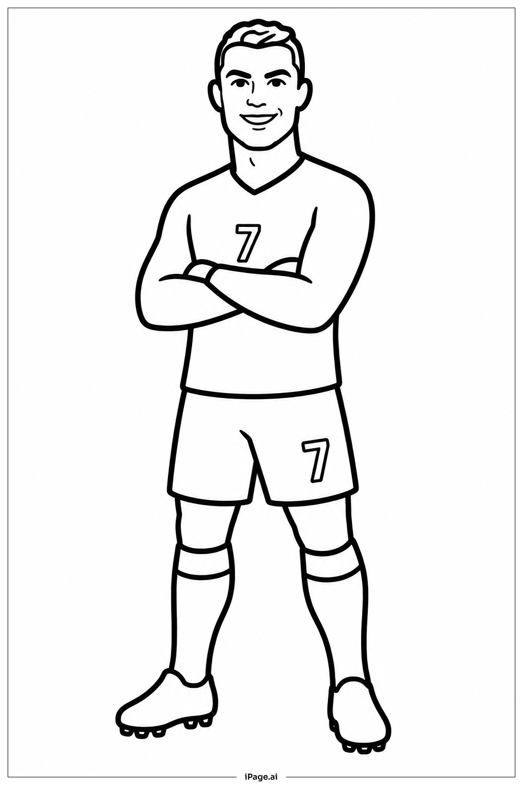 Cristiano Ronaldo Standing Pose Coloring Page