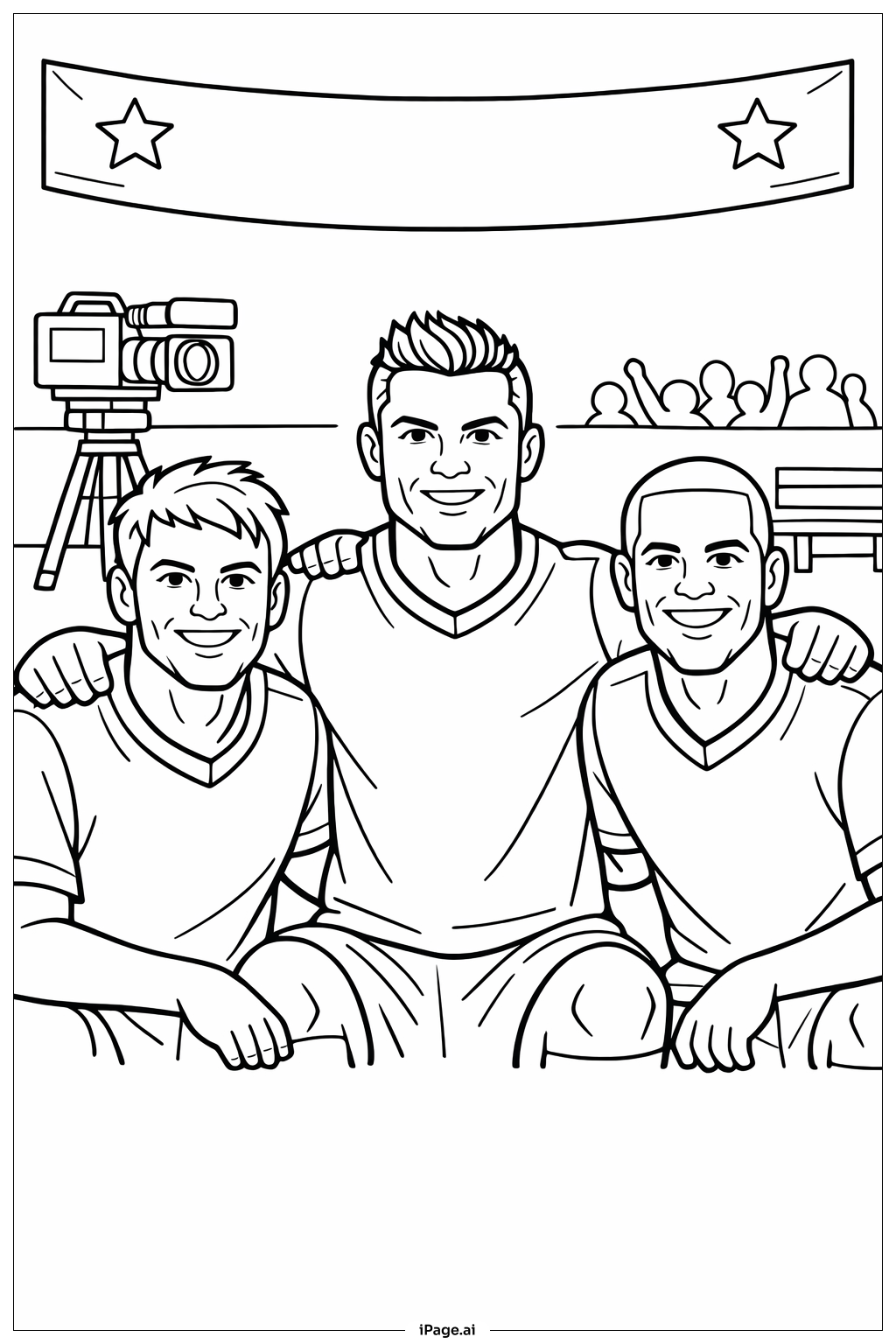 Cristiano Ronaldo Team Photo Moment Coloring Page
