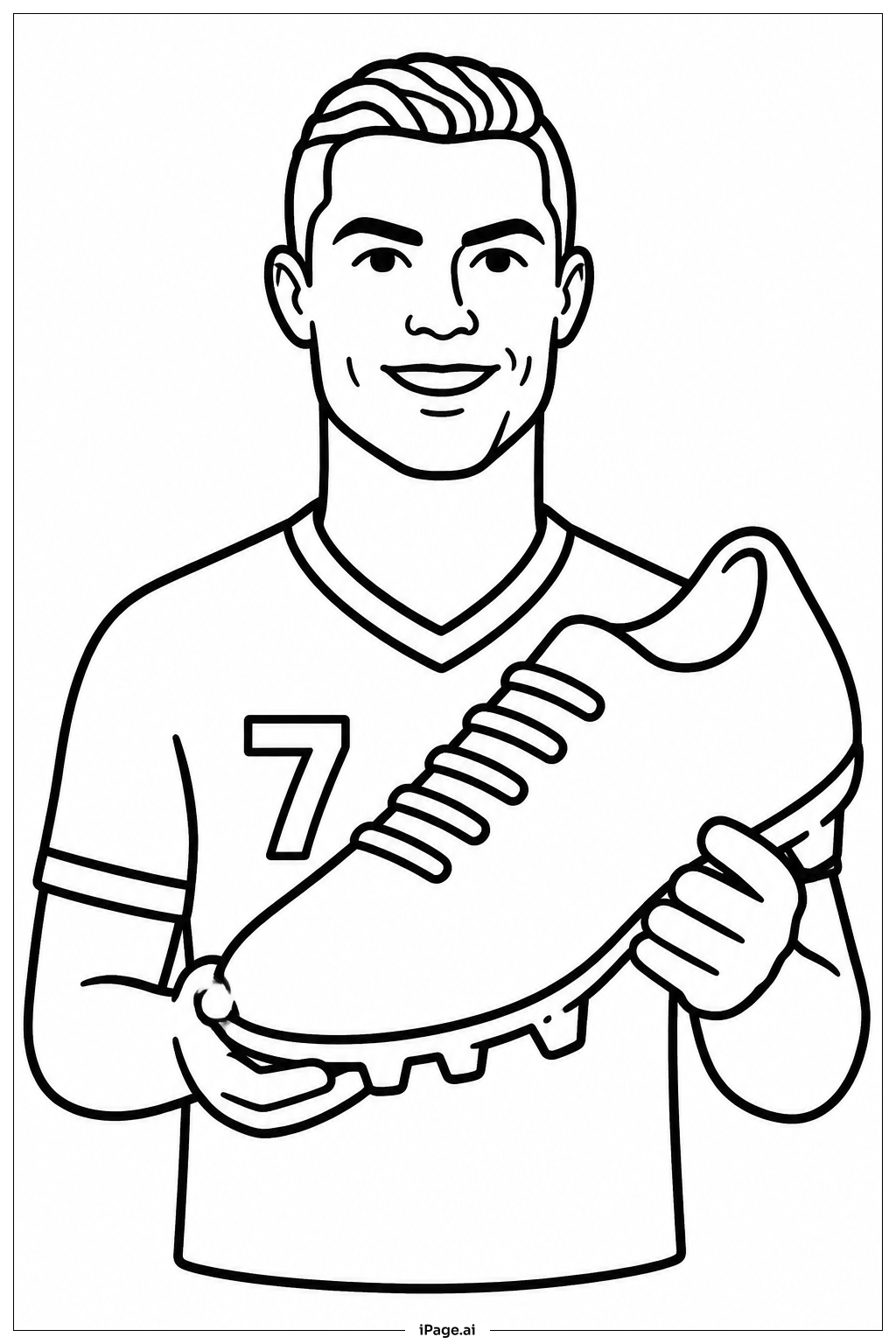 Página para colorear de Cristiano Ronaldo Con Botas De Fútbol