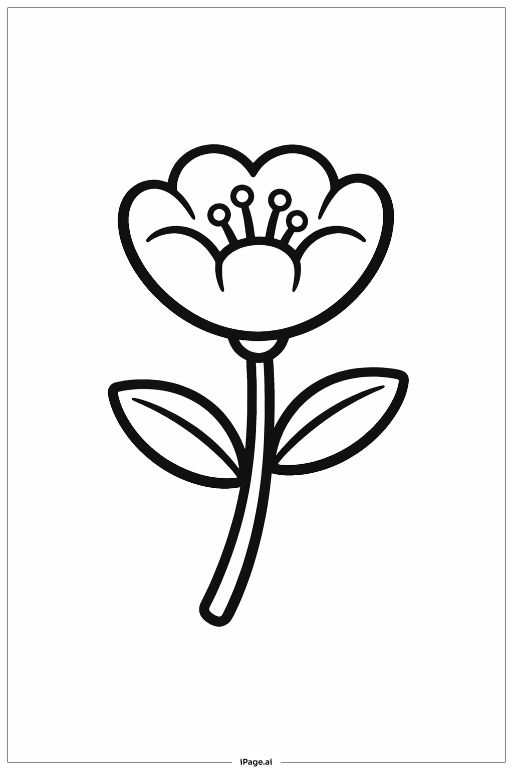 Cup Flower on Stem Coloring Page