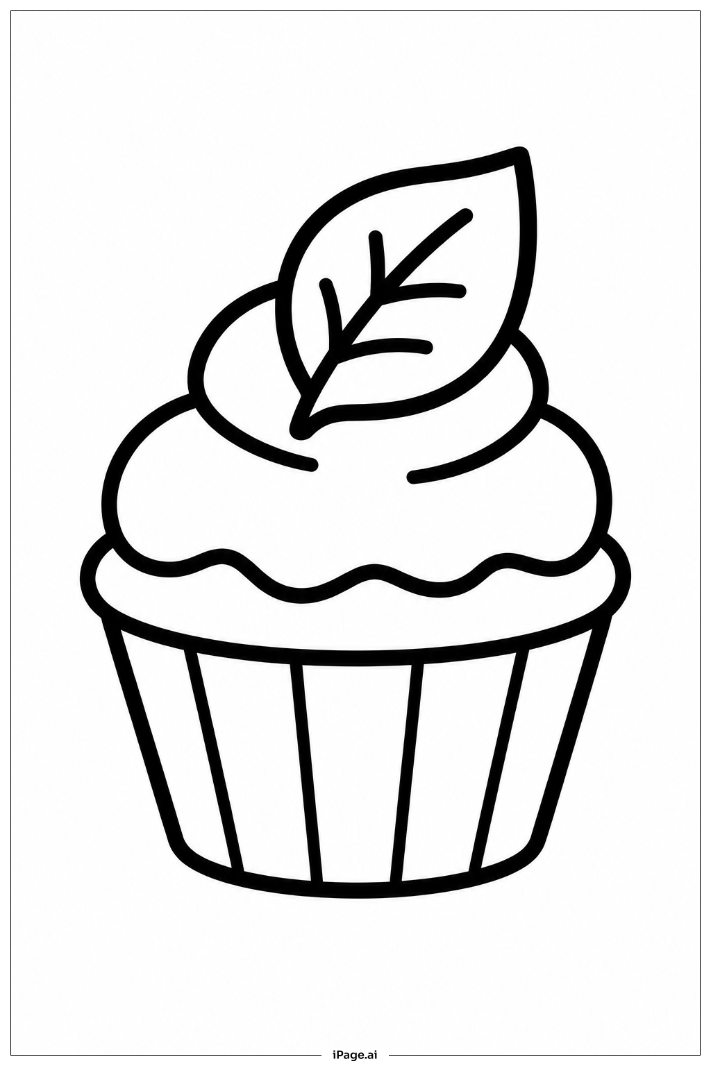 Cupcake con hoja