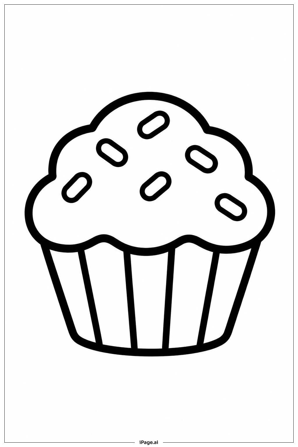 Cupcake With Sprinkles Coloring Page