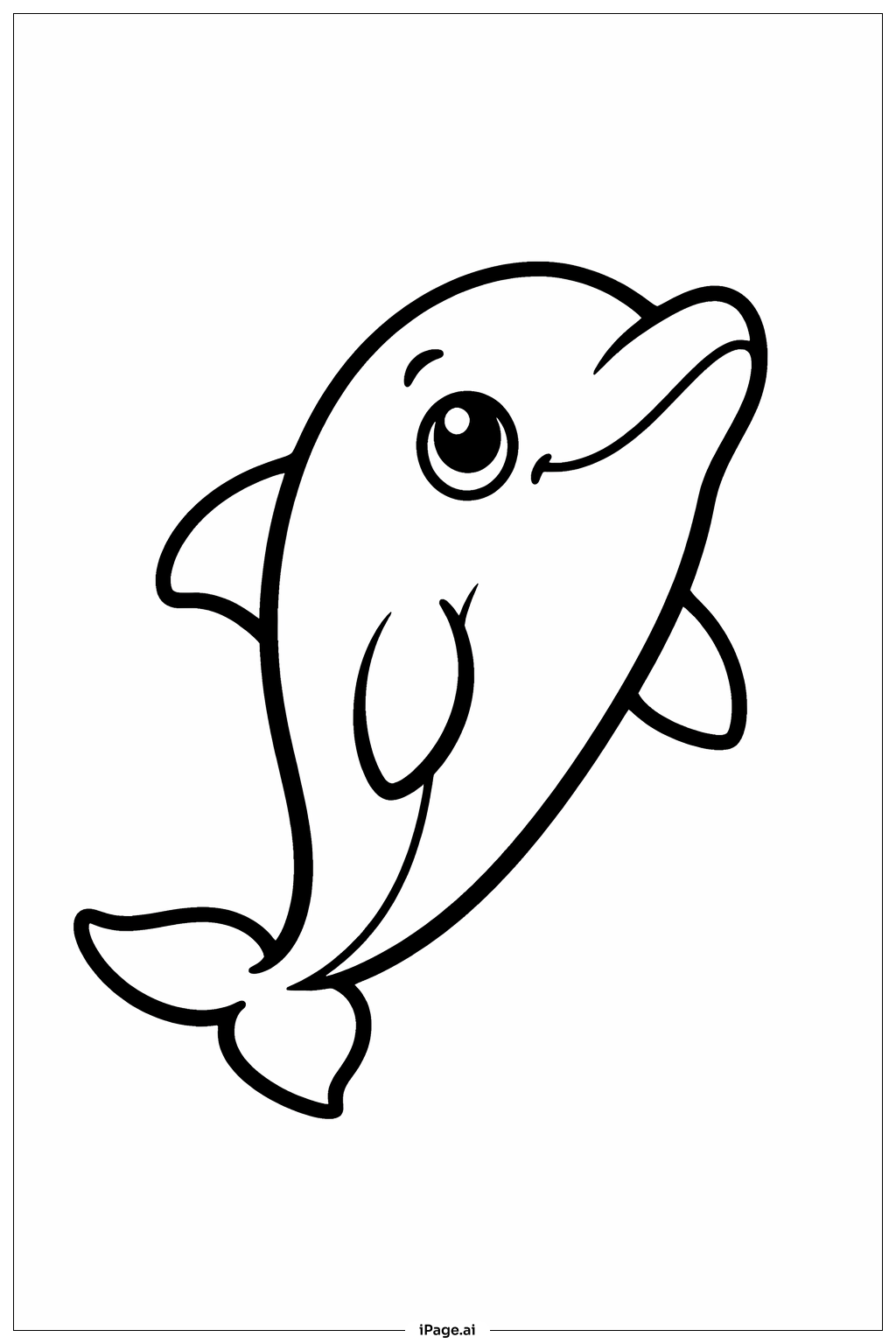  好奇心旺盛なイルカの塗り絵ページ 