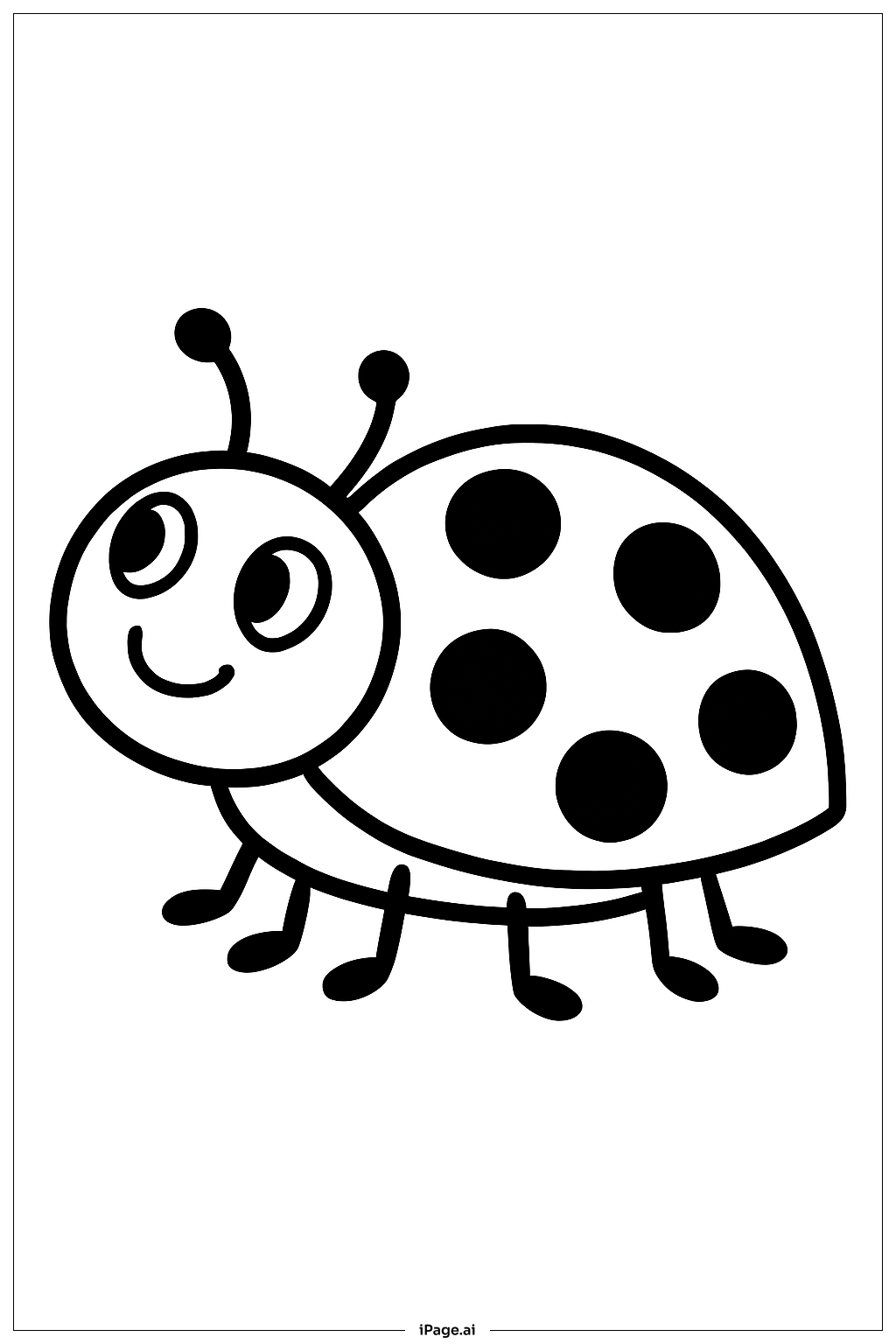  好奇的瓢虫填色页 