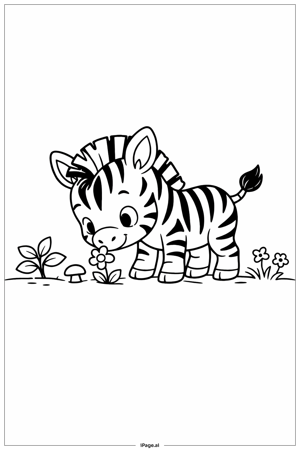 Trang tô màu Ngựa Vằn Con Tò Mò