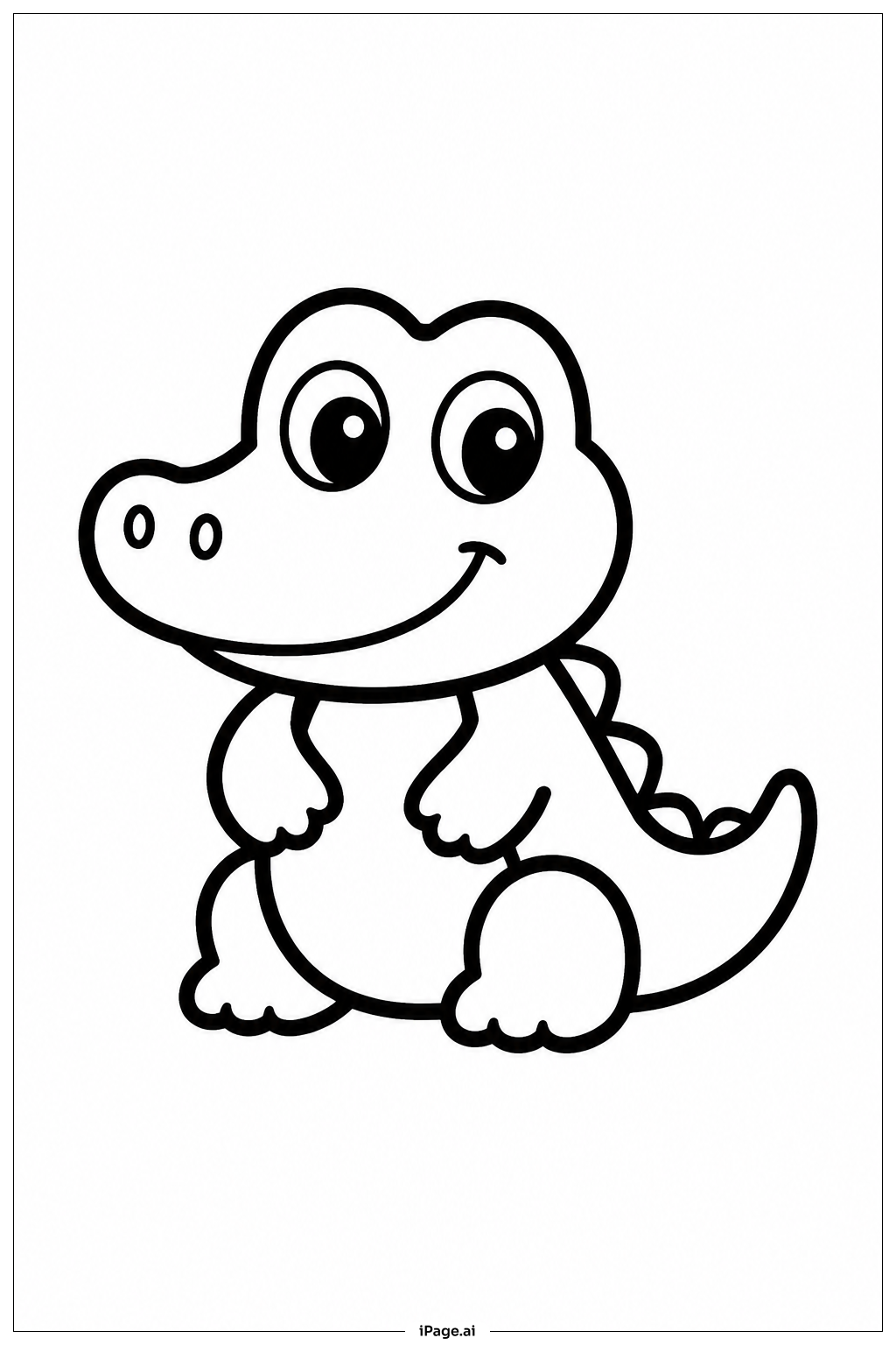 Cute Alligator Smile Coloring Page
