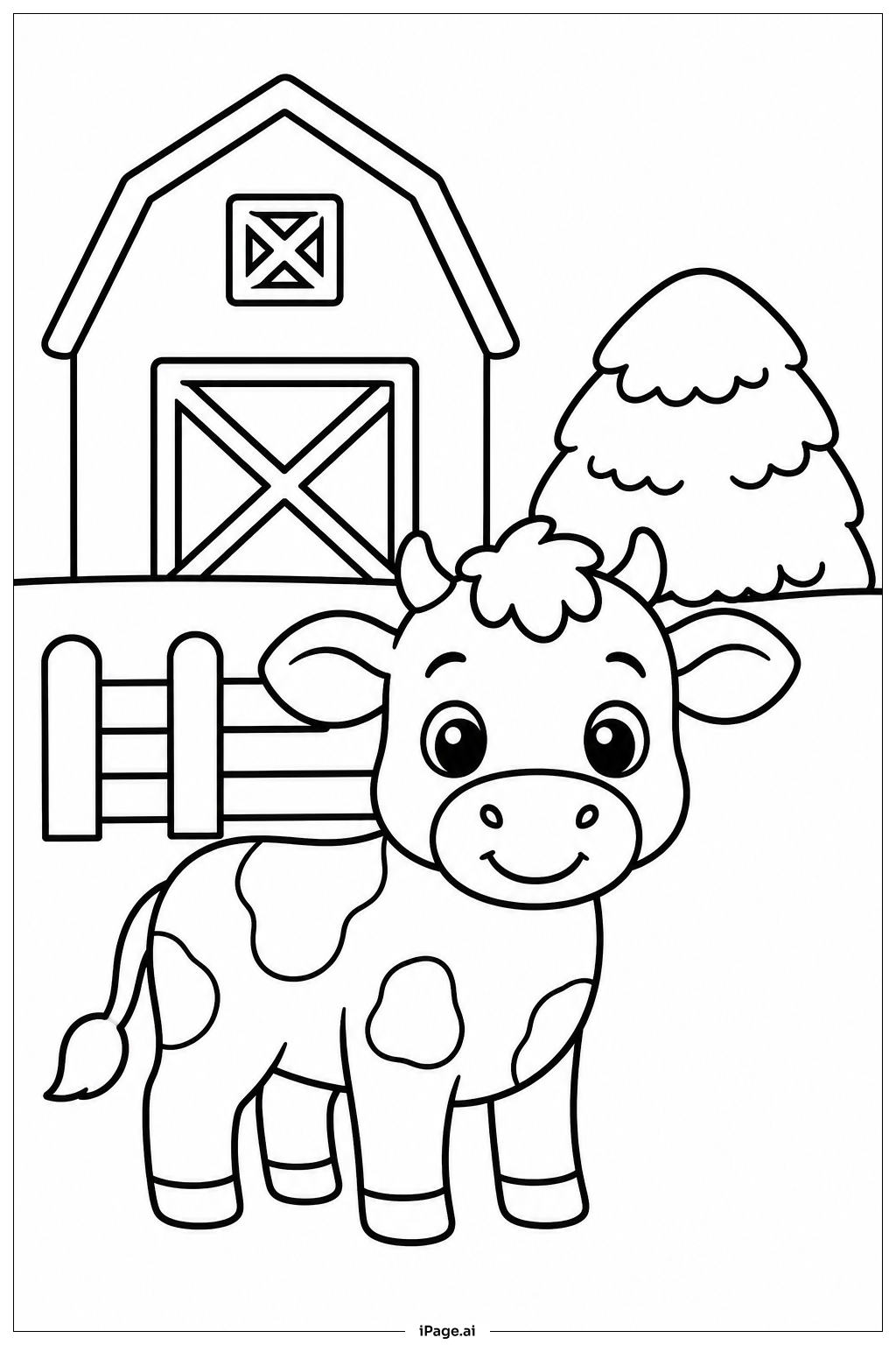 Cute Animal Farmyard Team Coloring Page