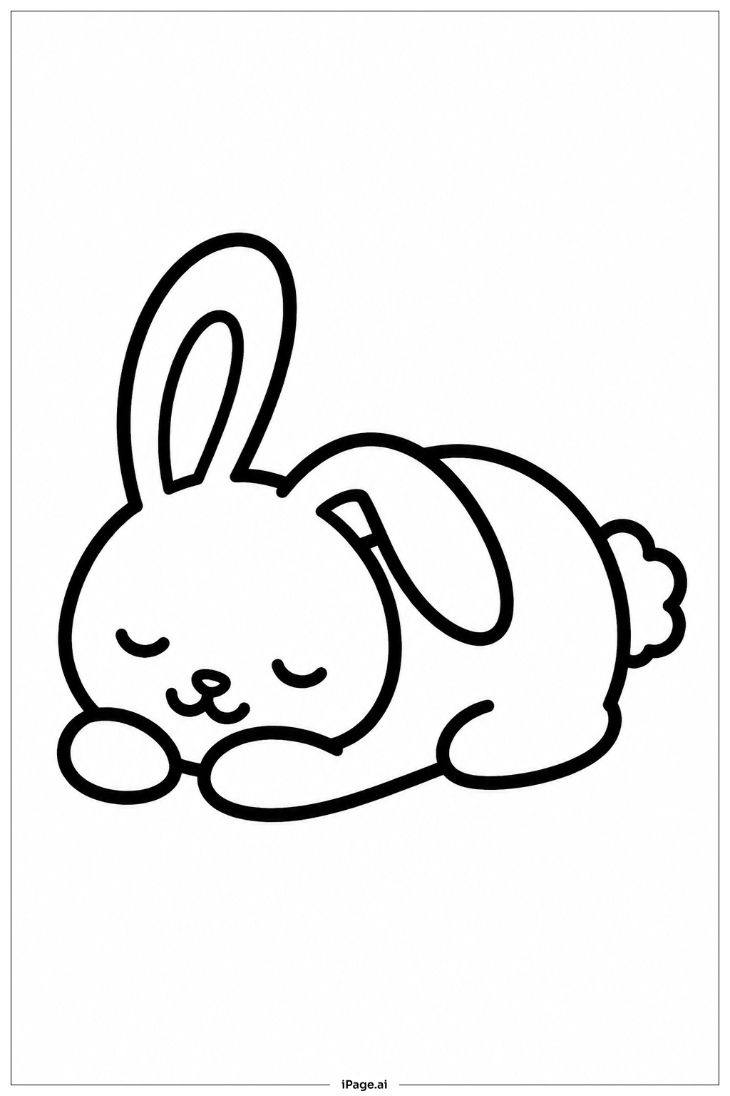 귀여운 잠자는 토끼 색칠공부 페이지