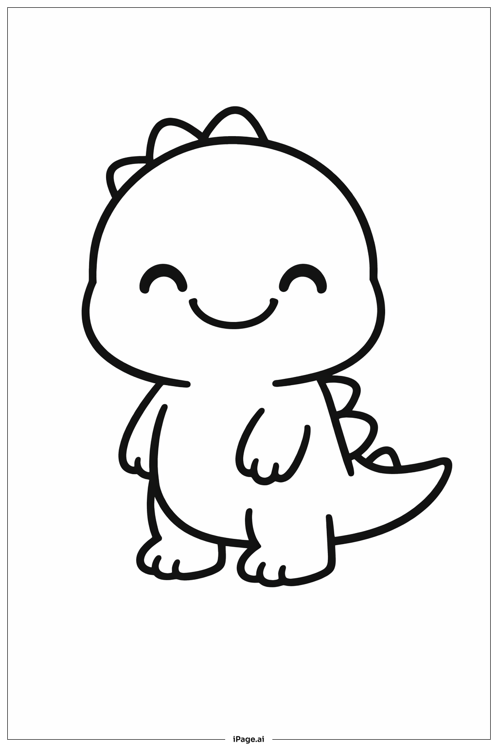 Trang tô màu Khủng long con dễ thương đang cười