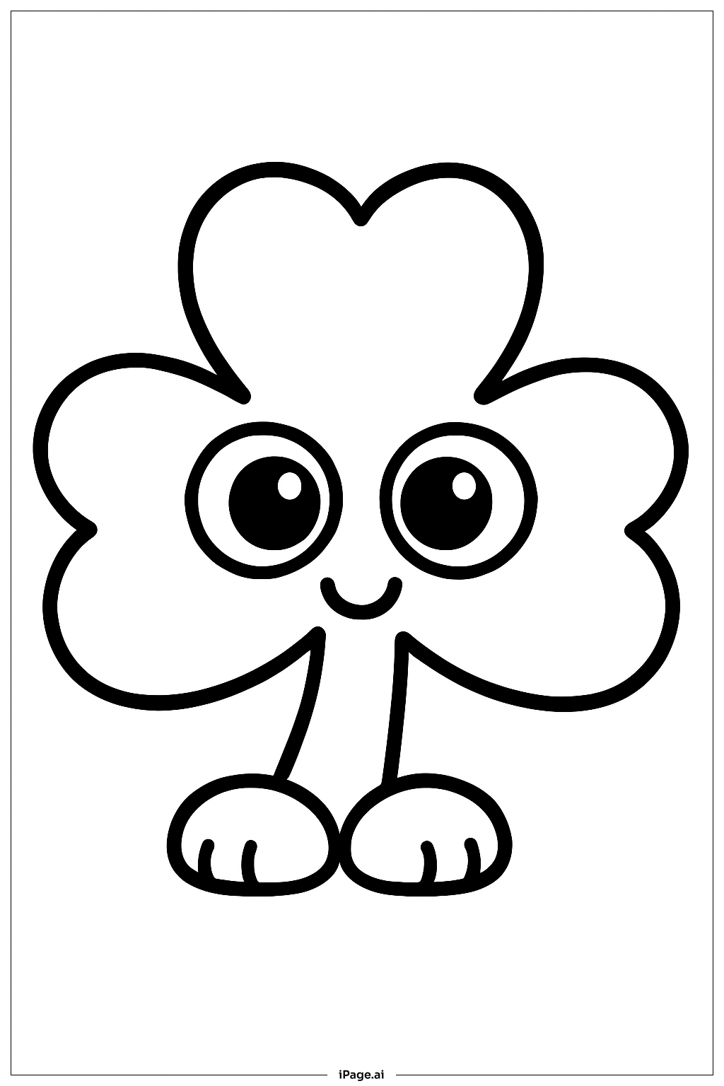  Niedliches Baby-Kleeblatt Ausmalseite 