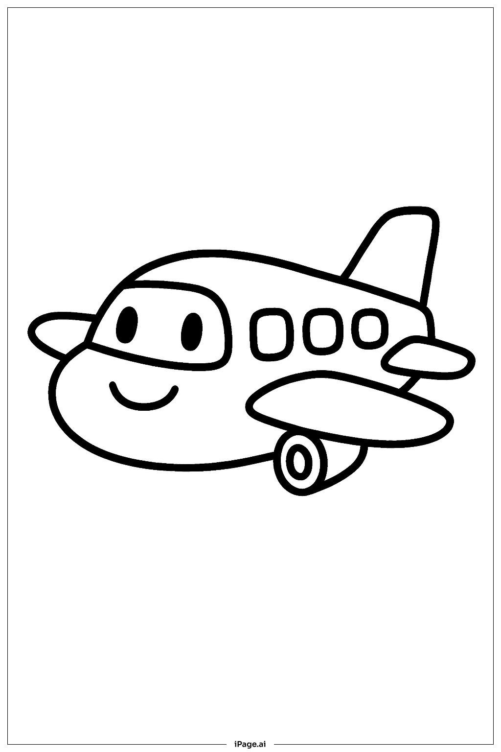  귀여운 만화 비행기 색칠공부 페이지 