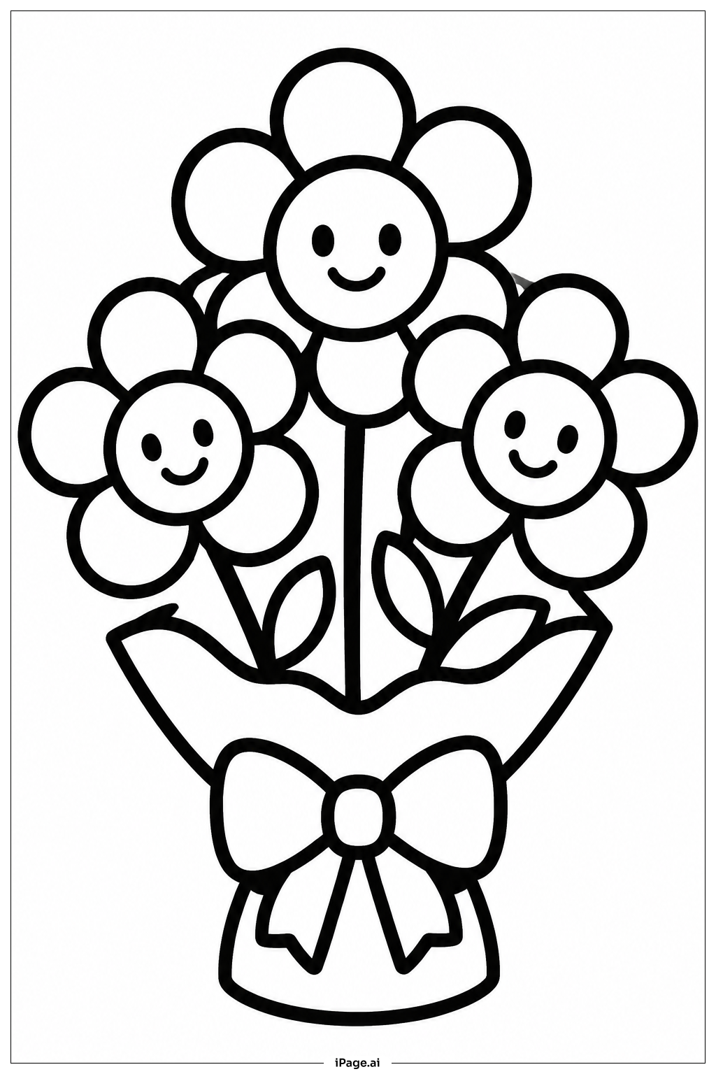  Cute Flower Bouquet Coloring Page 