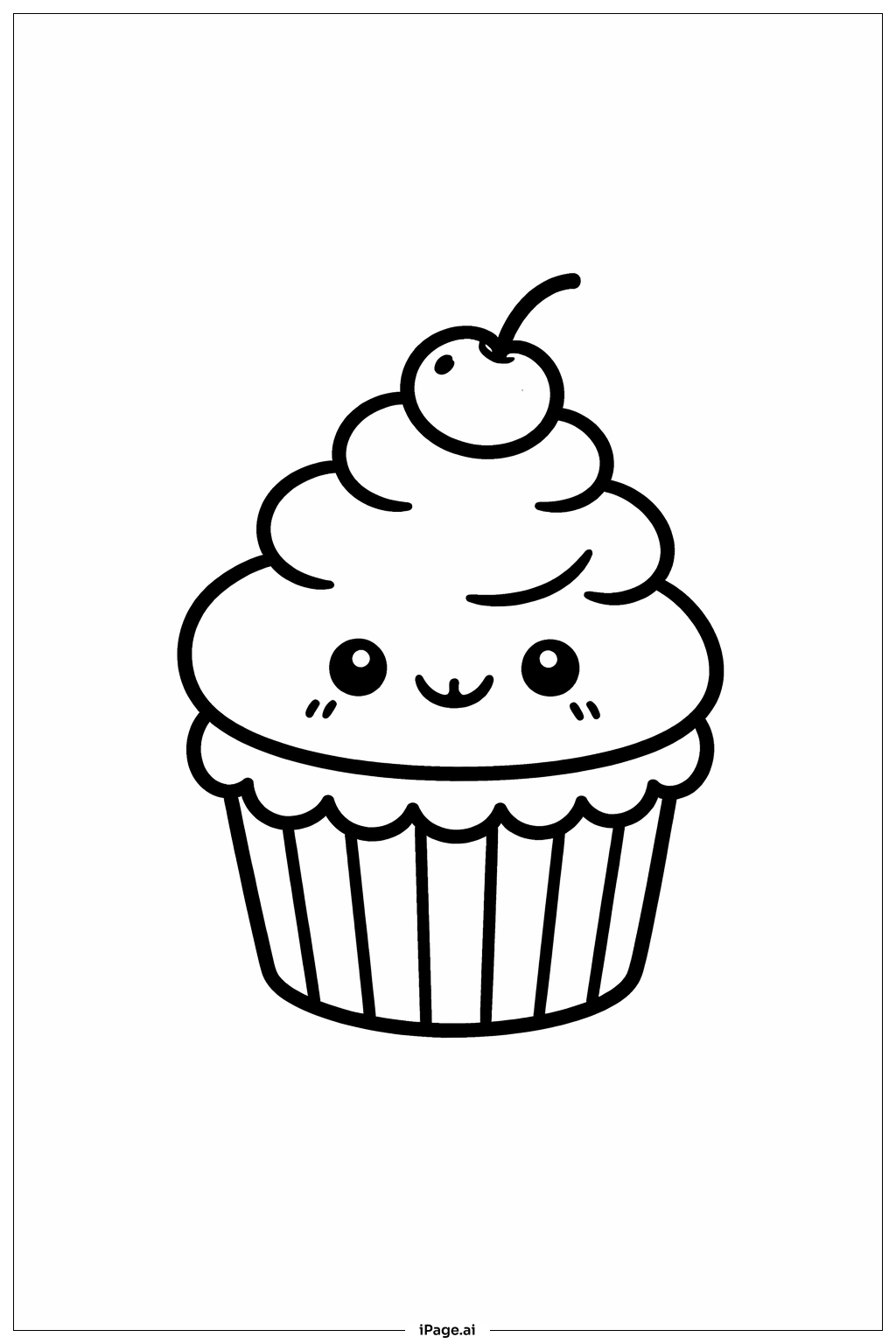  Niedlicher Food Gemütlicher Cupcake Ausmalseite 