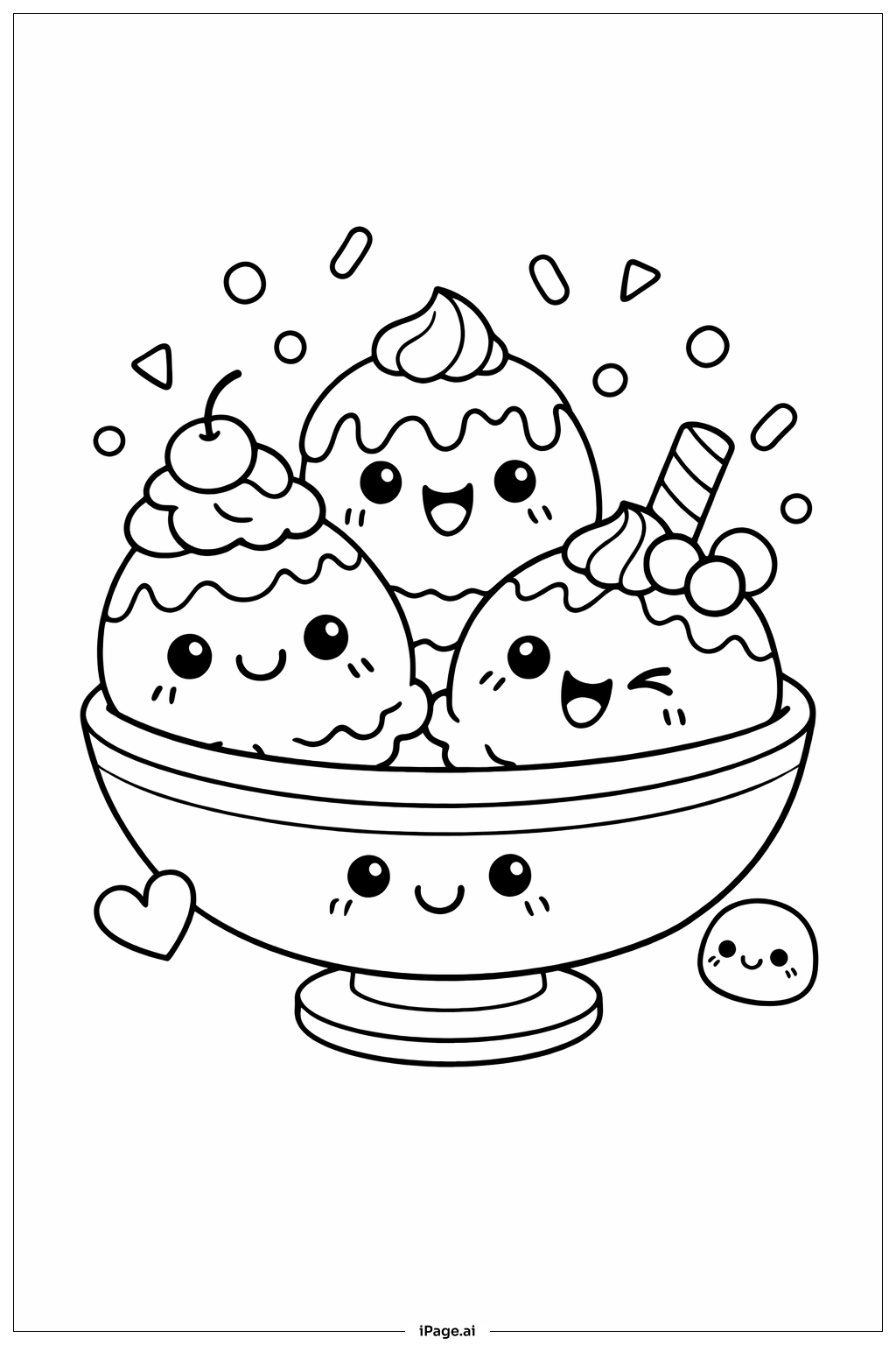 Süßes Eisbecher-Eis