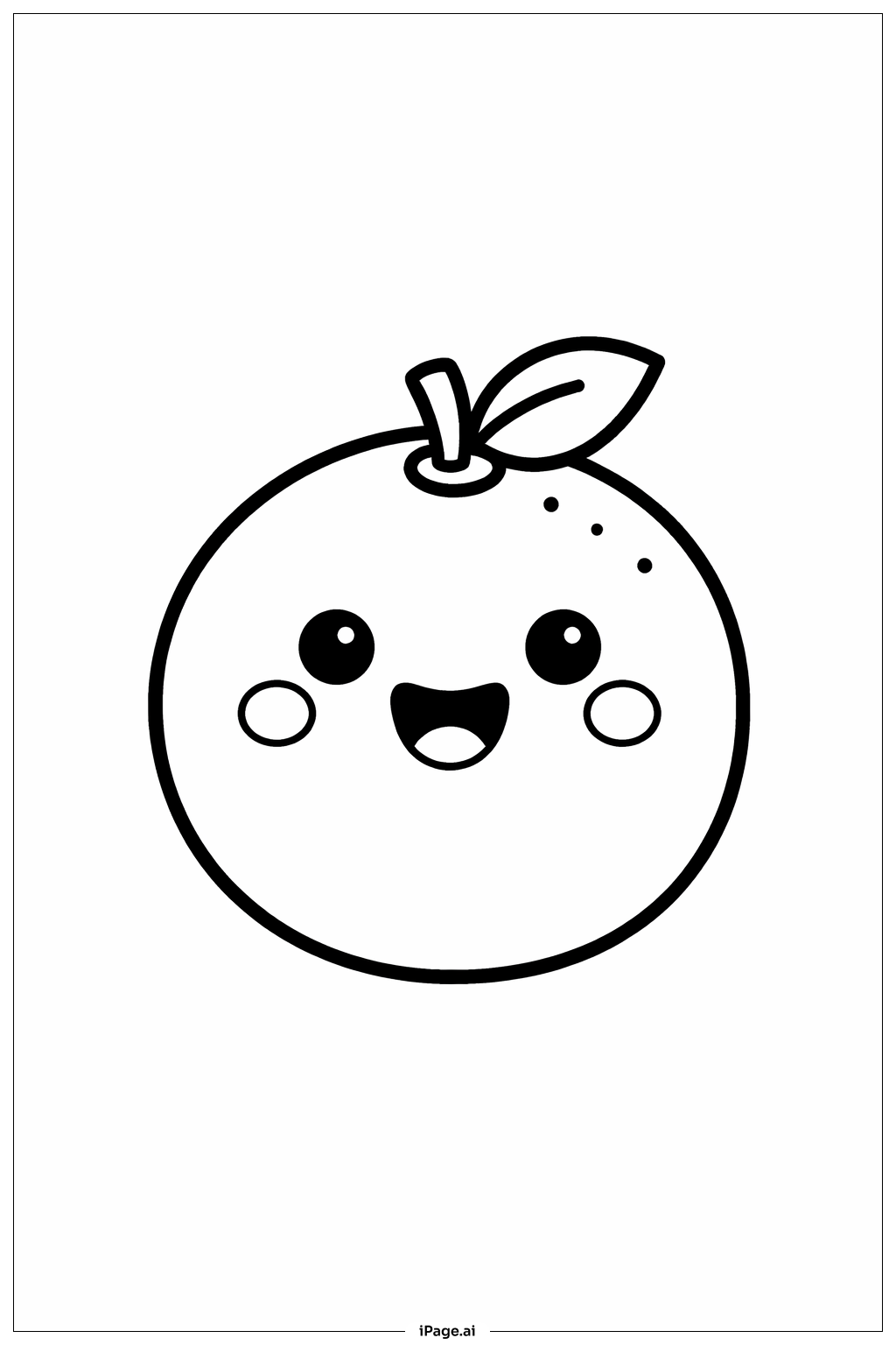  Süße Frucht Fröhliche Orange Ausmalseite 