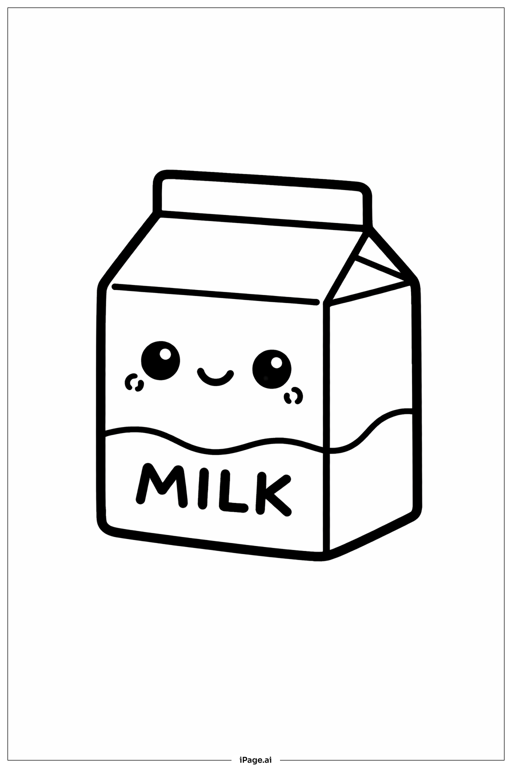  Niedlicher kleiner Milchpappkarton Ausmalseite 