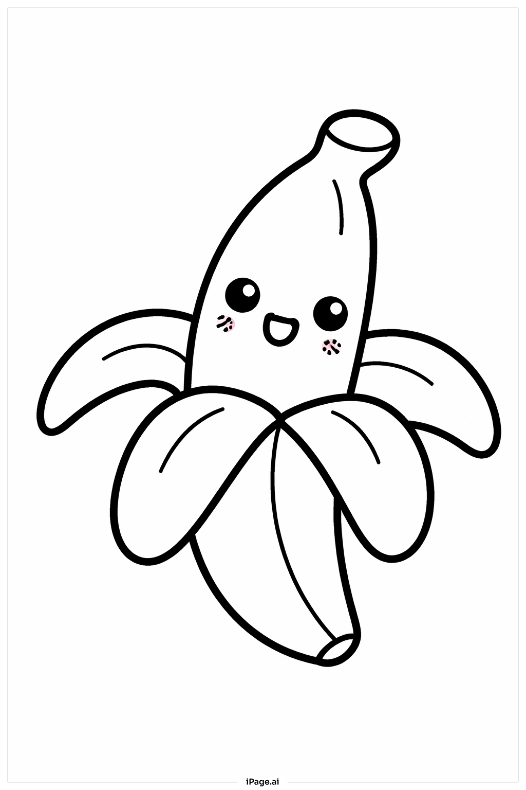  Niedliche verspielte Banane Ausmalseite 