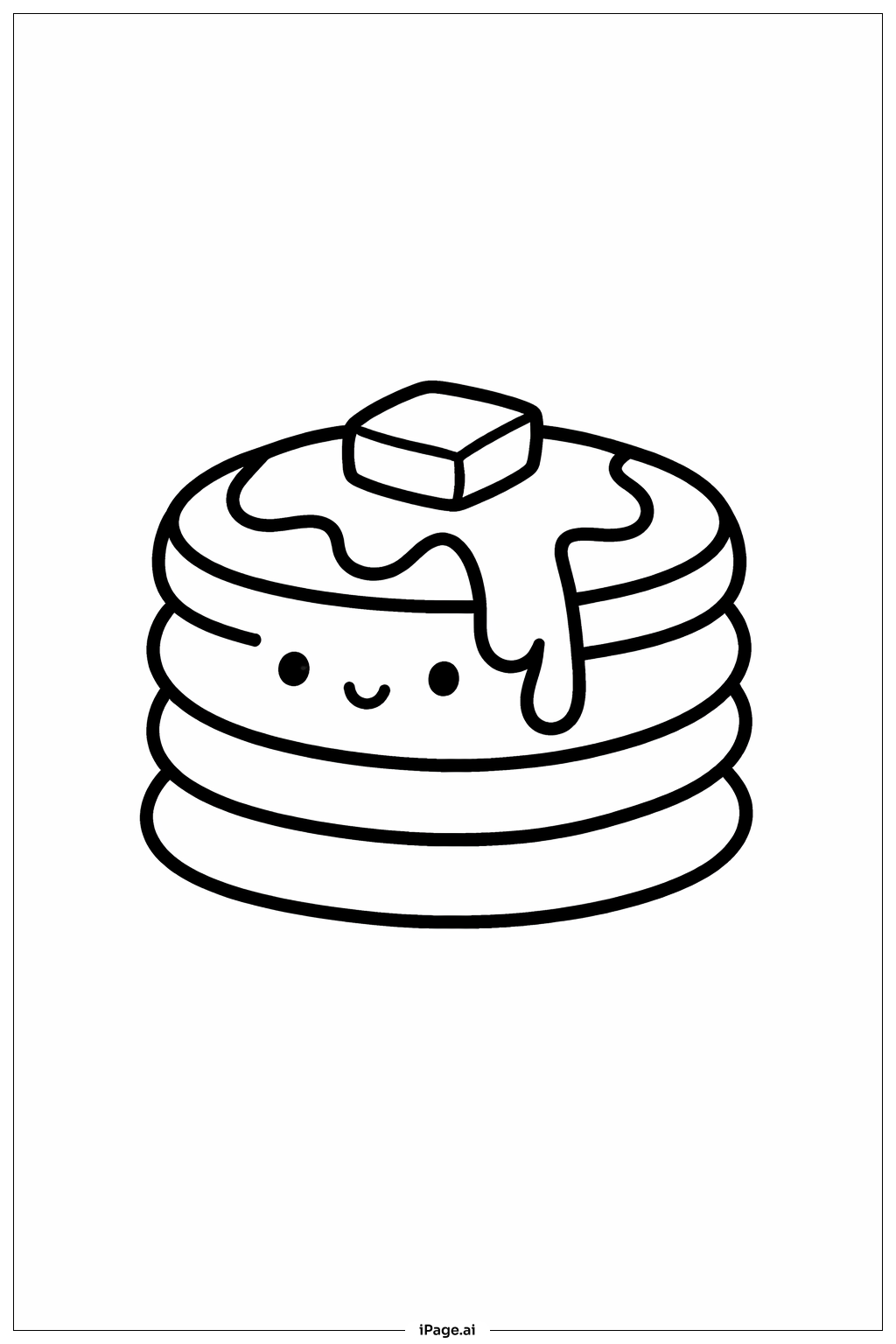  Niedlicher Stapel einfacher Pfannkuchen Ausmalseite 