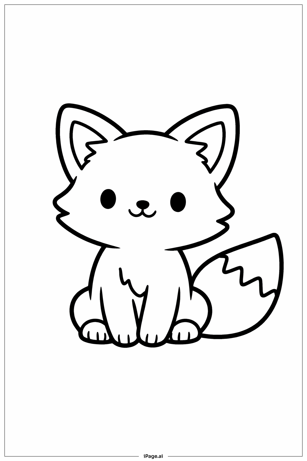 Trang tô màu Cáo Dễ Thương Ngồi