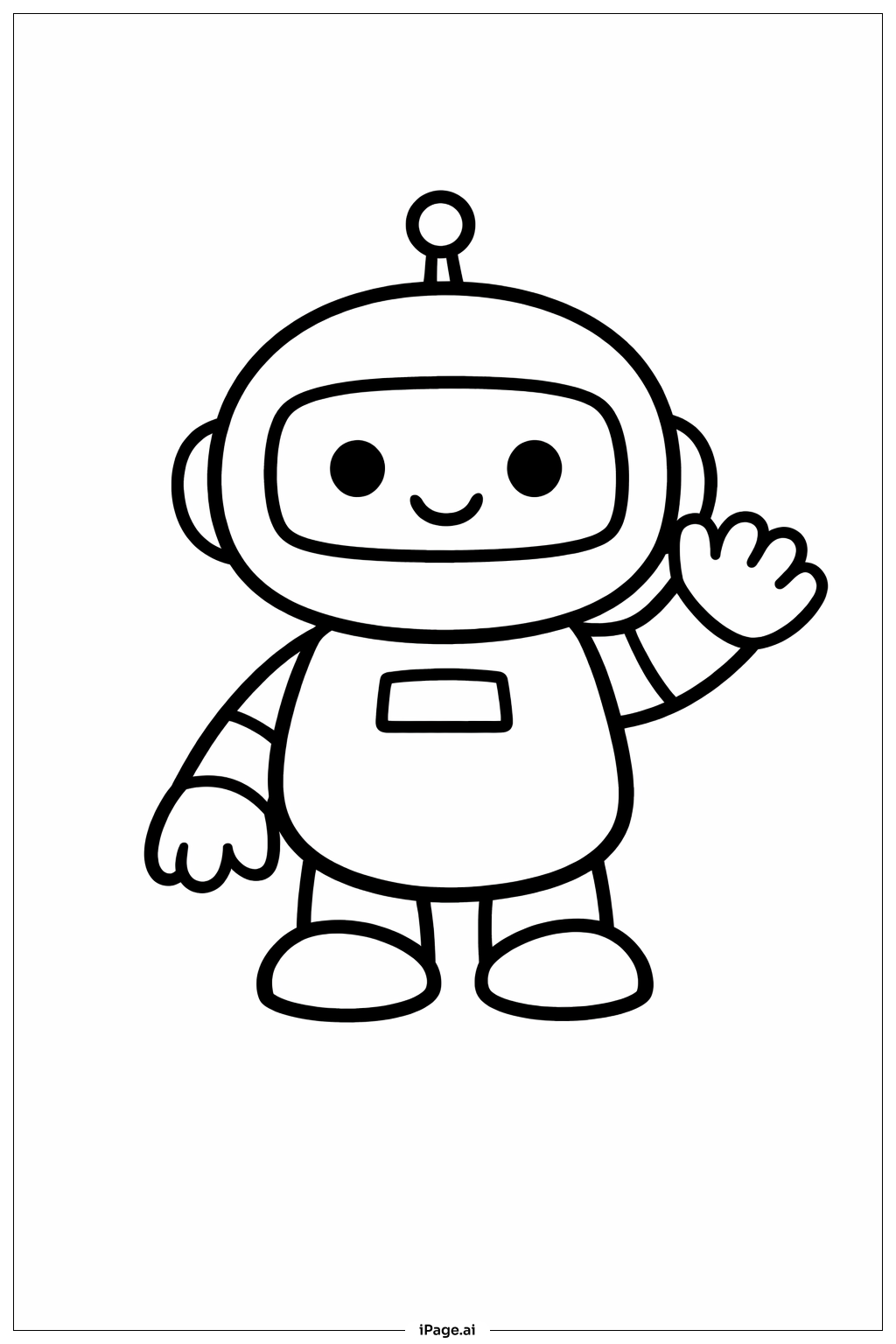 Trang tô màu Robot Dễ Thương Thân Thiện