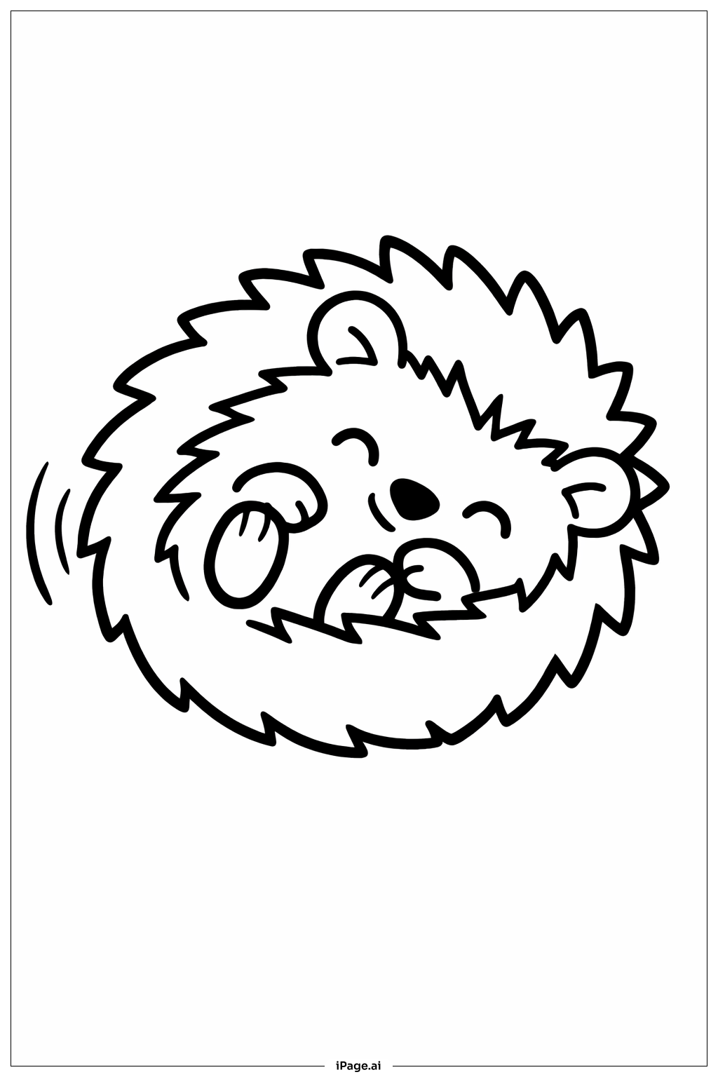 Trang tô màu Nhím Dễ Thương Cuộn Tròn