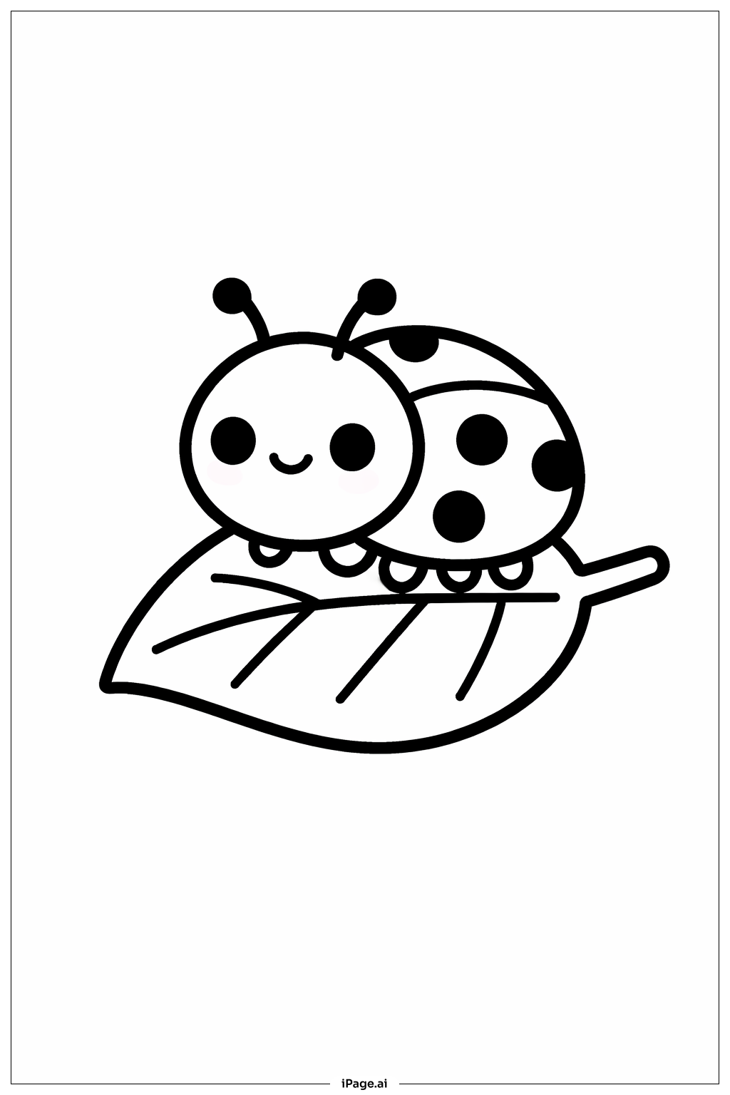 Trang tô màu Con Bọ Cánh Cam Dễ Thương Trên Lá