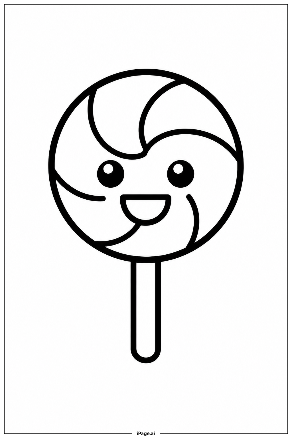  かわいいロリポップの顔の塗り絵ページ 