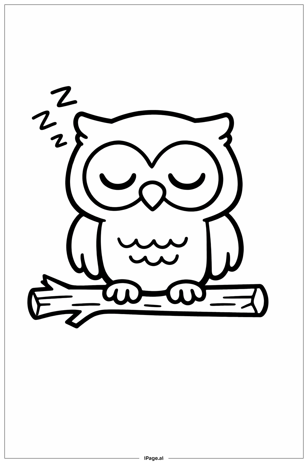 Trang tô màu Cú Dễ Thương Trên Cành