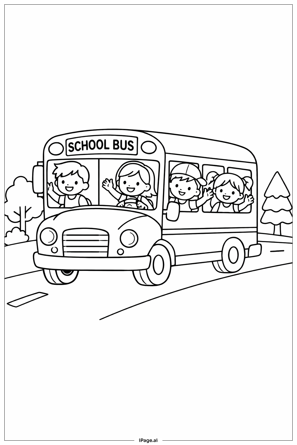 Chuyến Xe Buýt Trường Học Dễ Thương