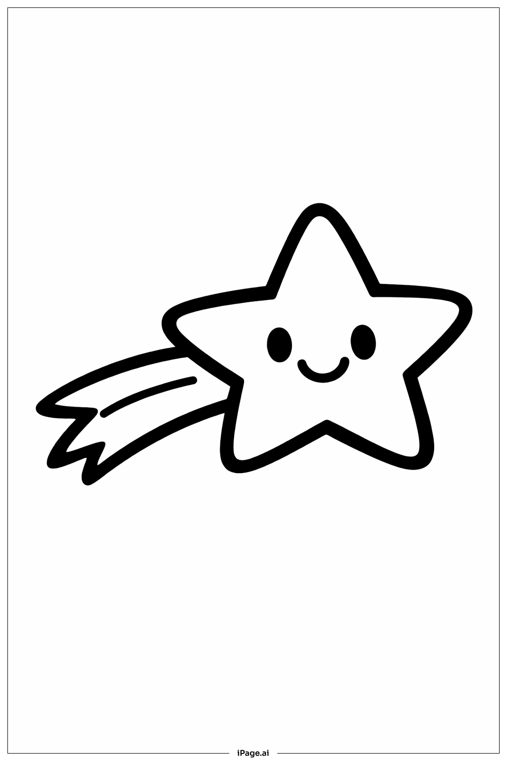 Trang tô màu Ngôi Sao Băng Dễ Thương