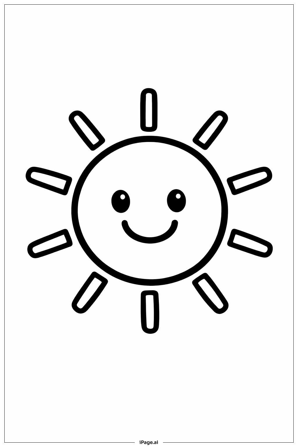 Trang tô màu Mặt Trời Cười Dễ Thương