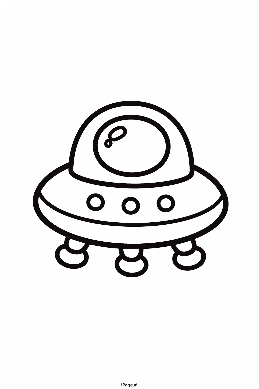 かわいい宇宙船の塗り絵ページ