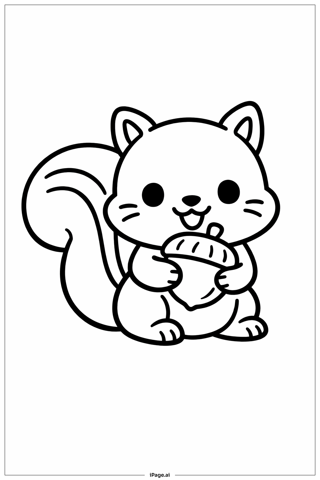 Trang tô màu Sói con Dễ thương với Quả Sồi