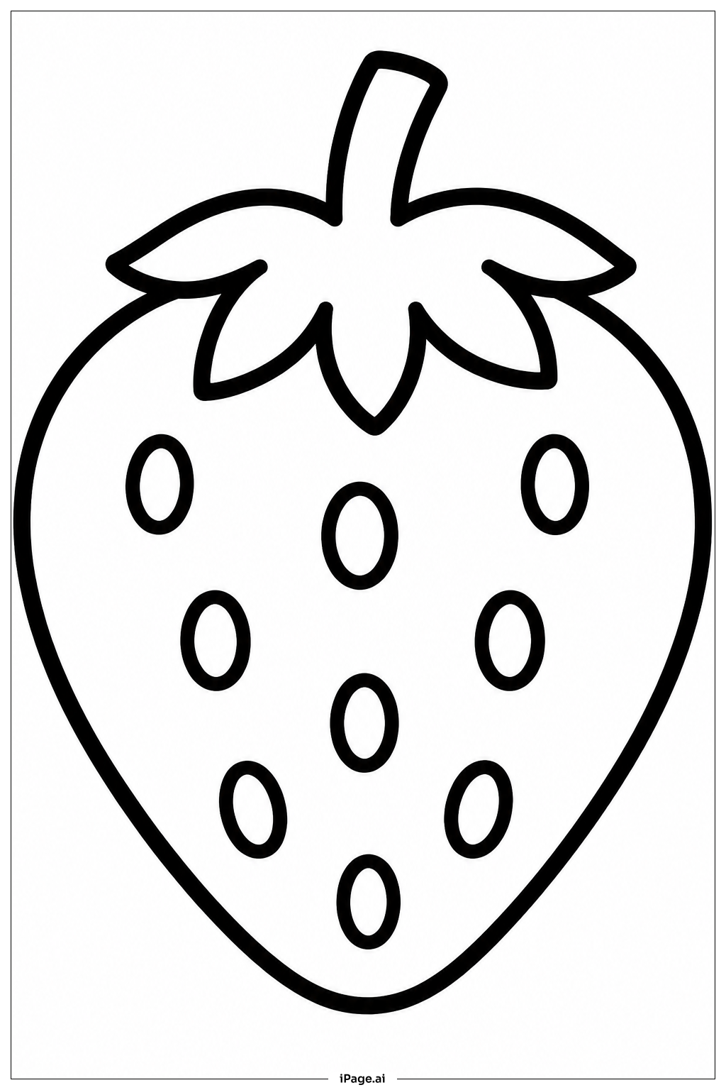 Página para colorear de Fresa Kawaii