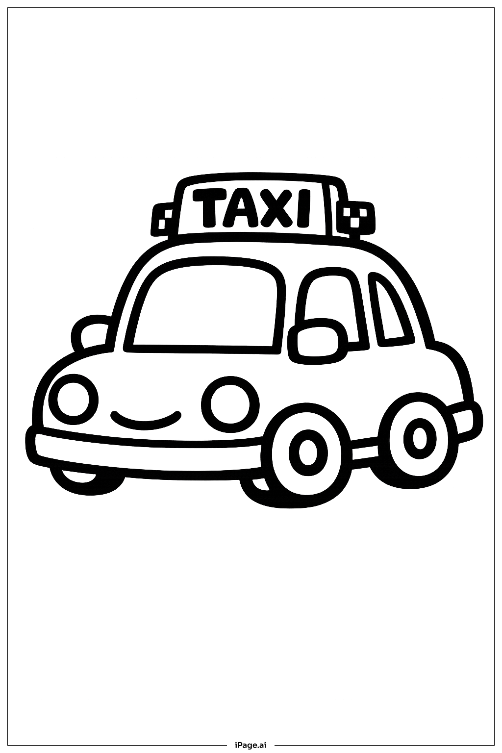 可爱的小出租车填色页