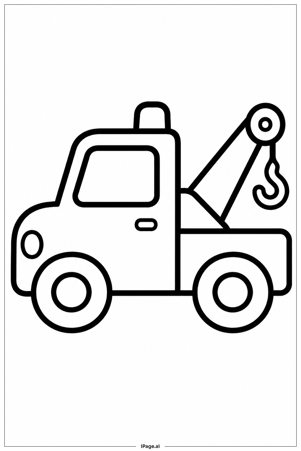 かわいいレッカー車の塗り絵ページ