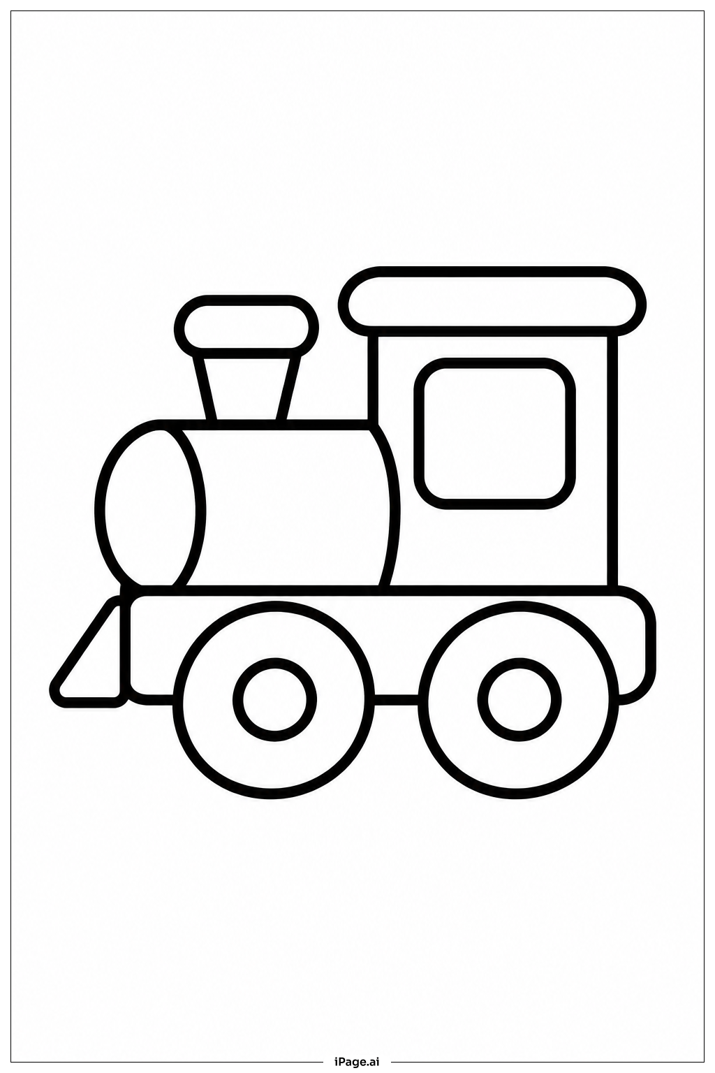 Página para colorear de Tren de Juguete Adorable