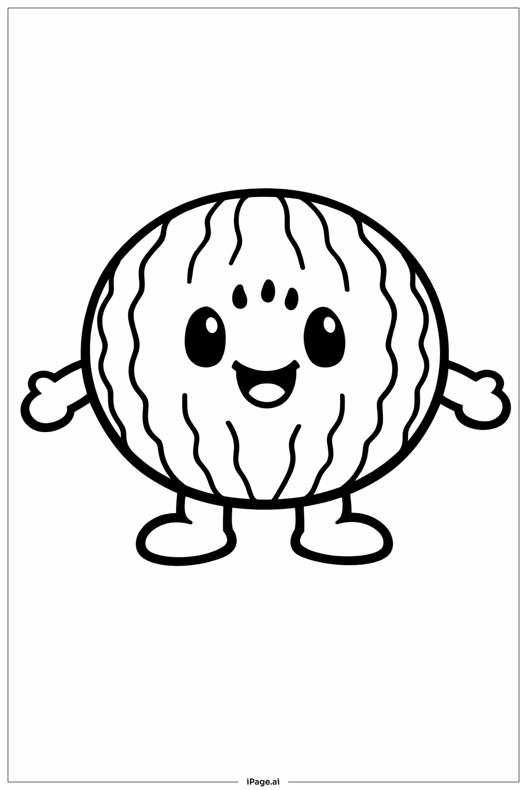 Page de coloriage Personnage mignon de pastèque