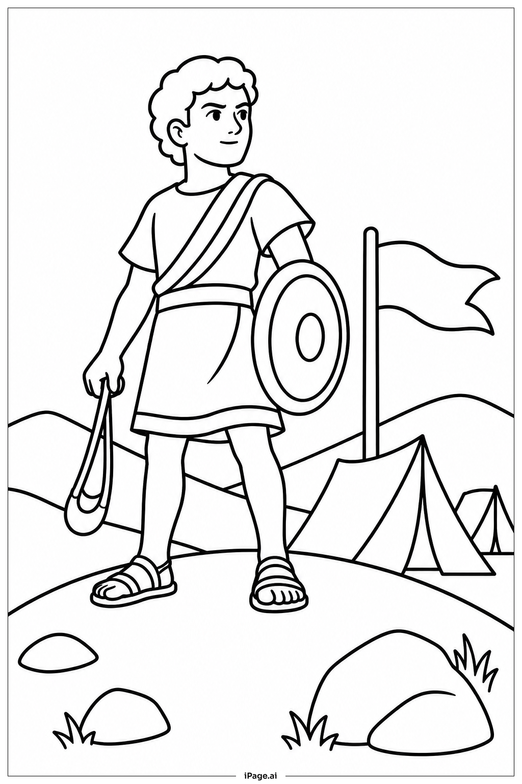 David And Goliath Hilltop Lookout Coloring Page