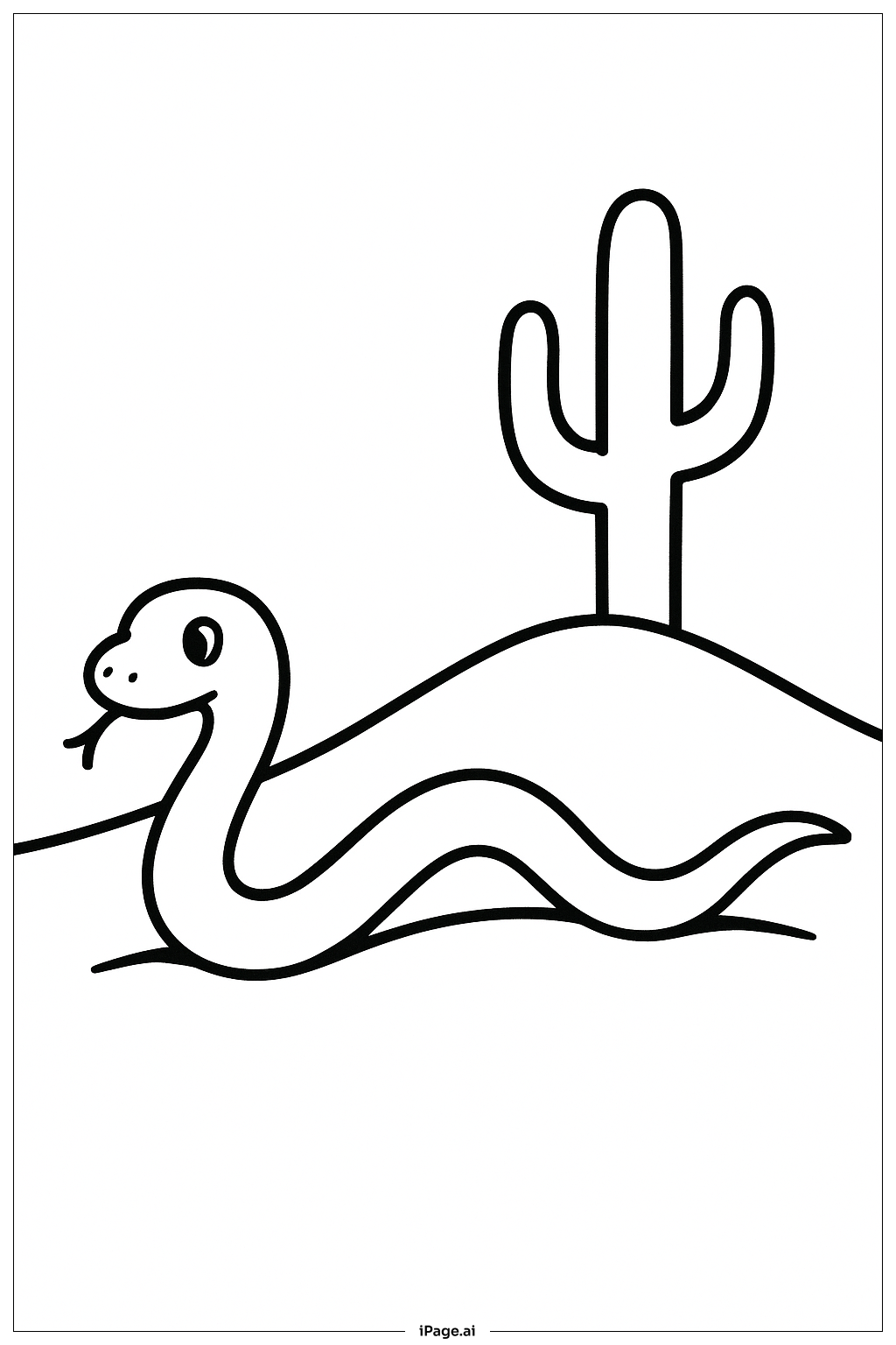  砂漠のヘビのスライディングの塗り絵ページ 