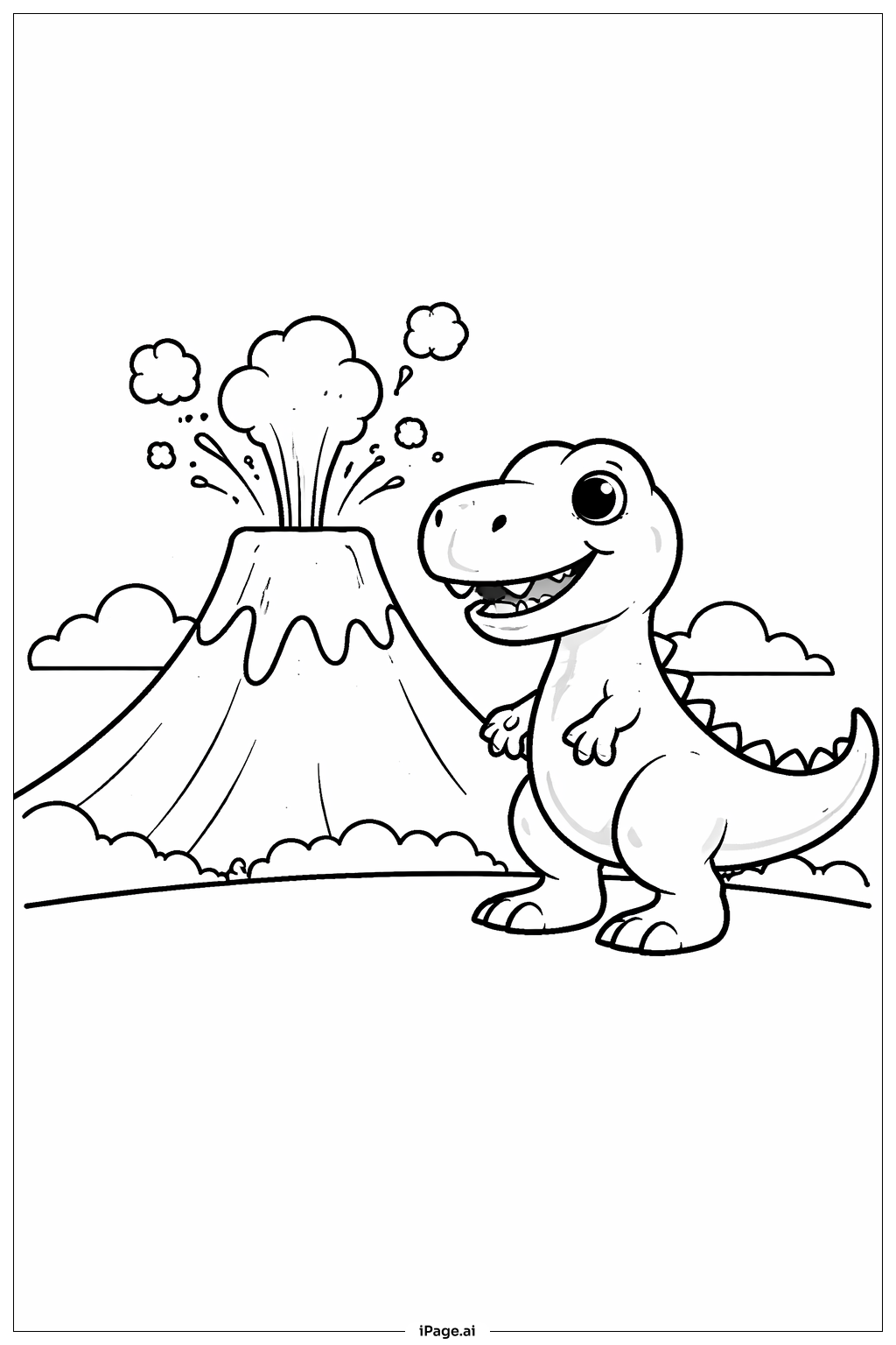 Dinosaur At Volcano View