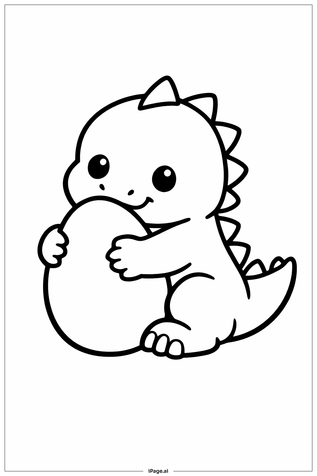 Dinosaur Hugging Egg Coloring Page