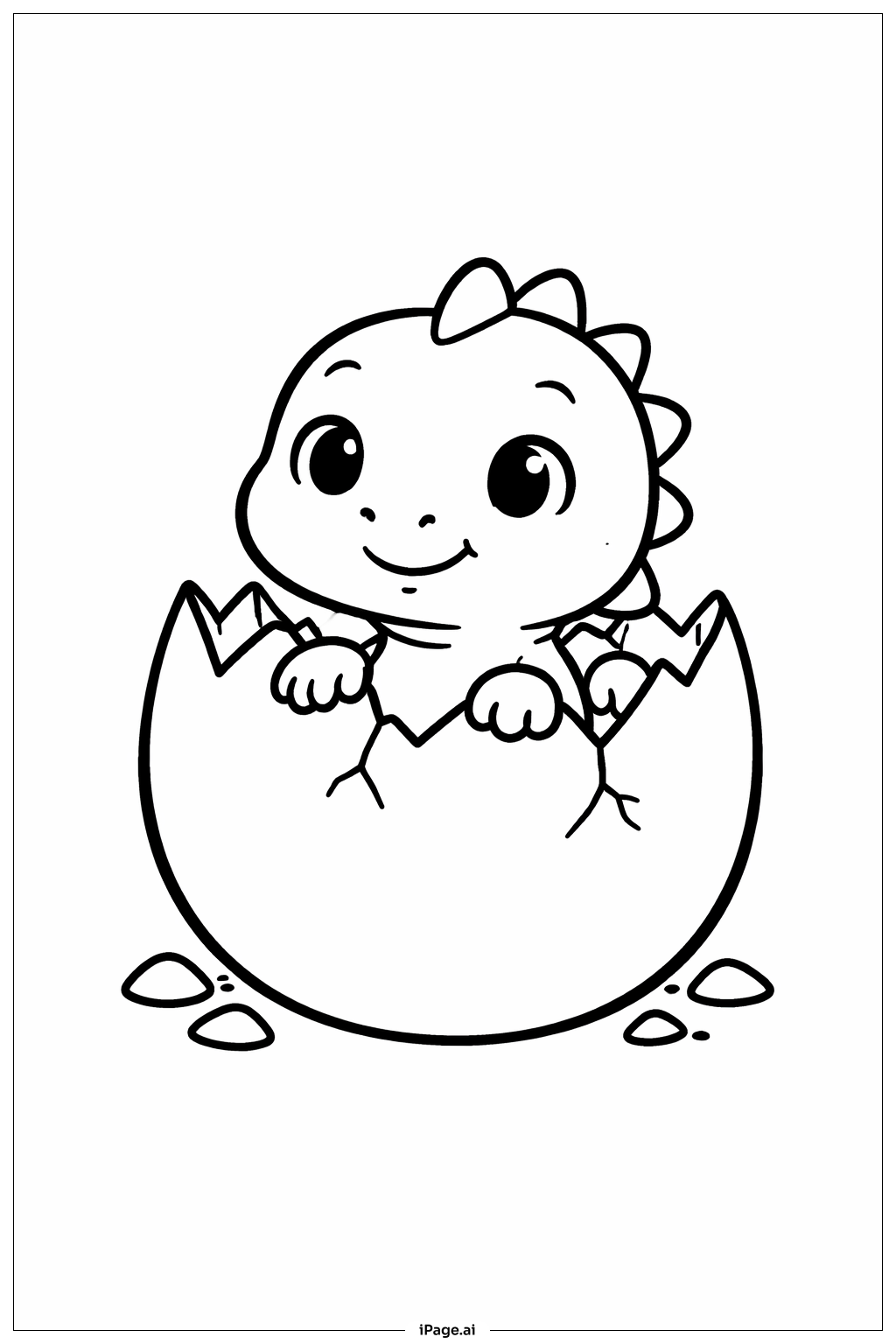 Dinosaur In Egg Coloring Page