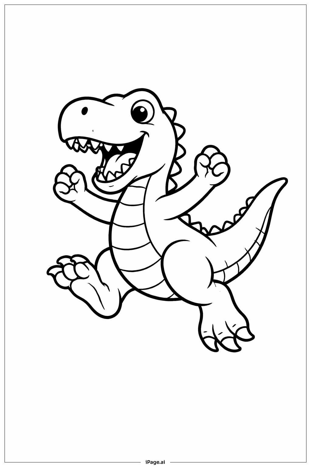 Dinosaur Jumping Coloring Page