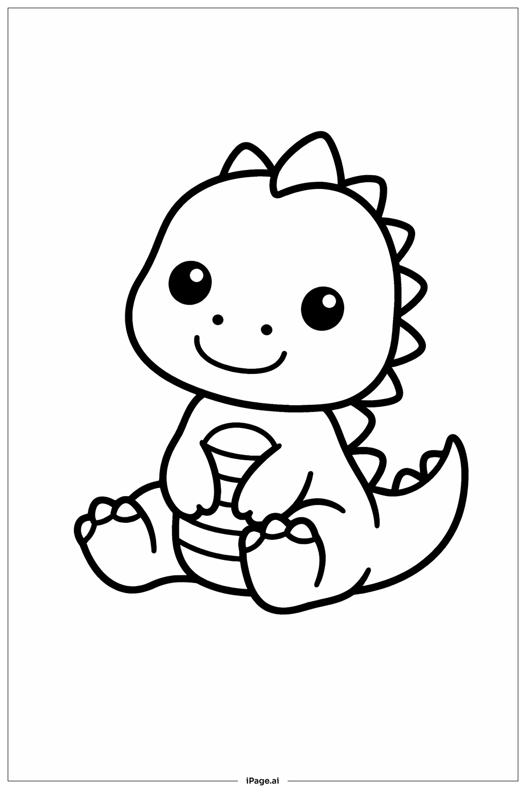 Dinosaur Sitting Coloring Page