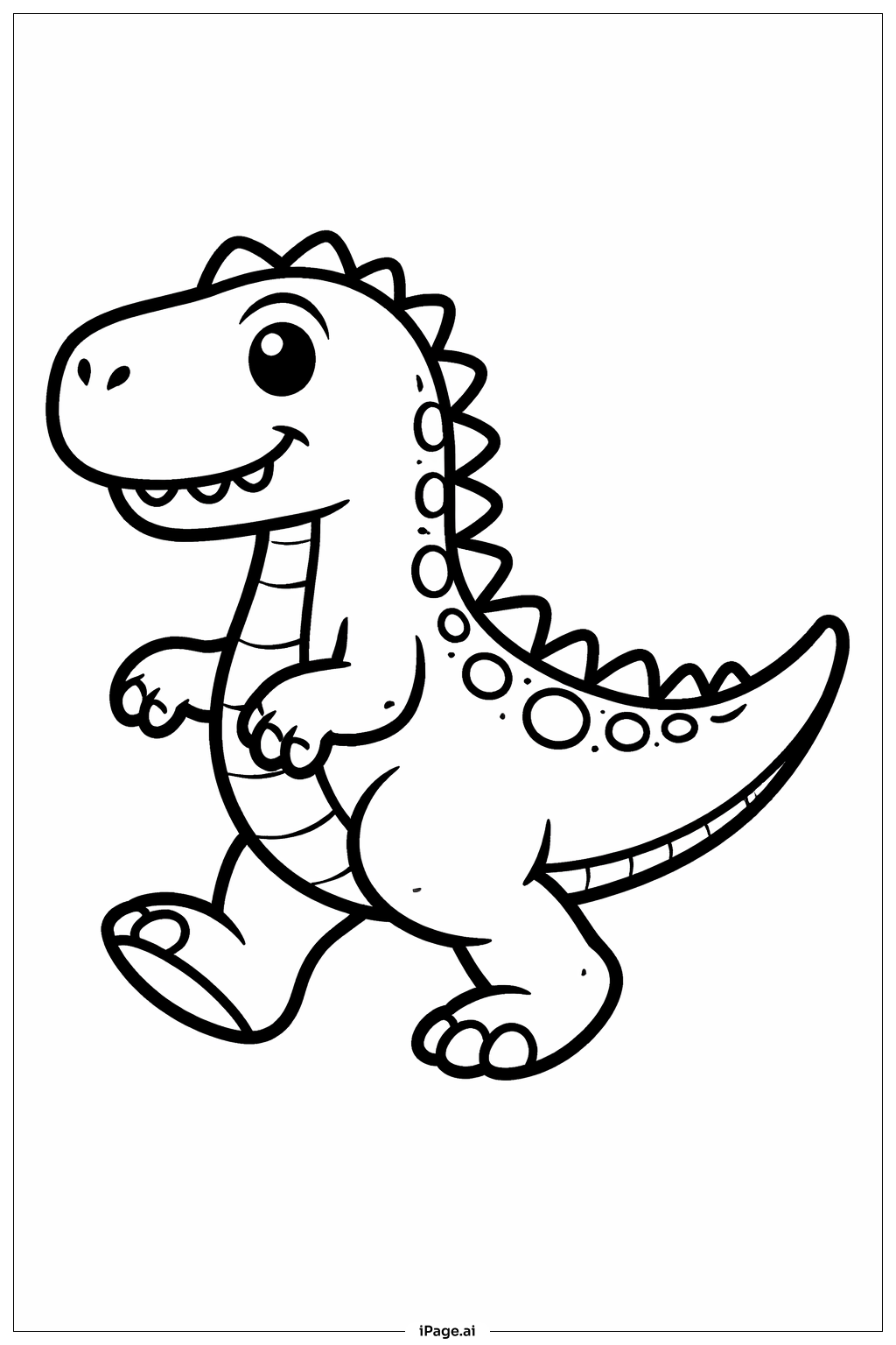 Dinosaur Walking Coloring Page