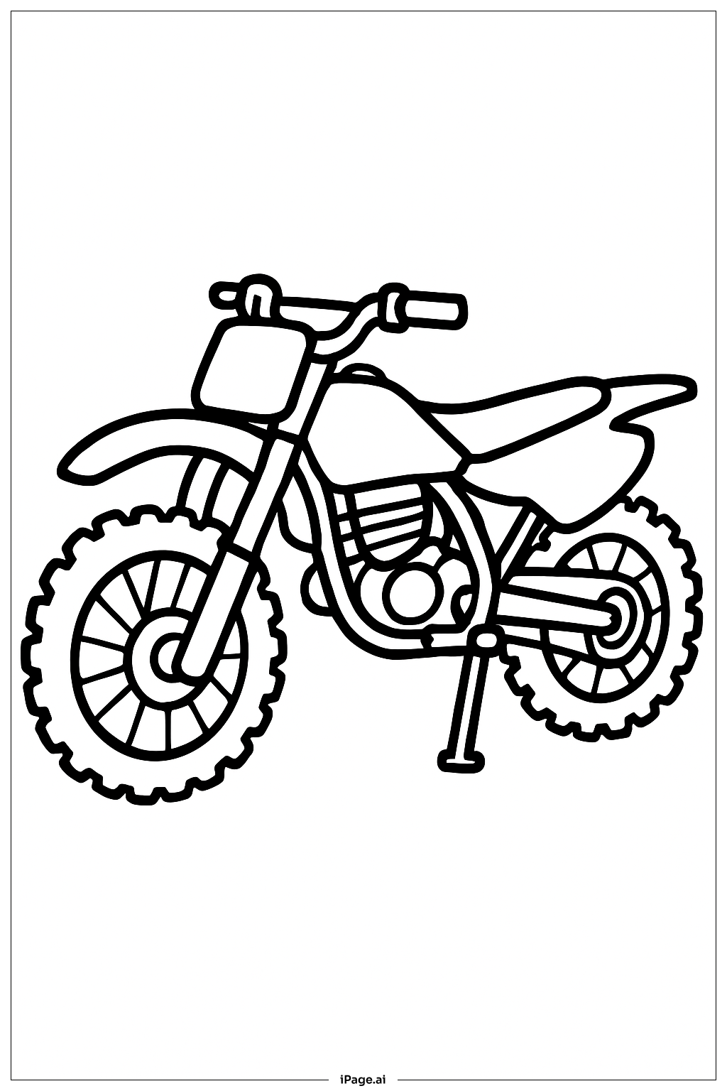  Página para colorir de Moto Off-Road Parada 